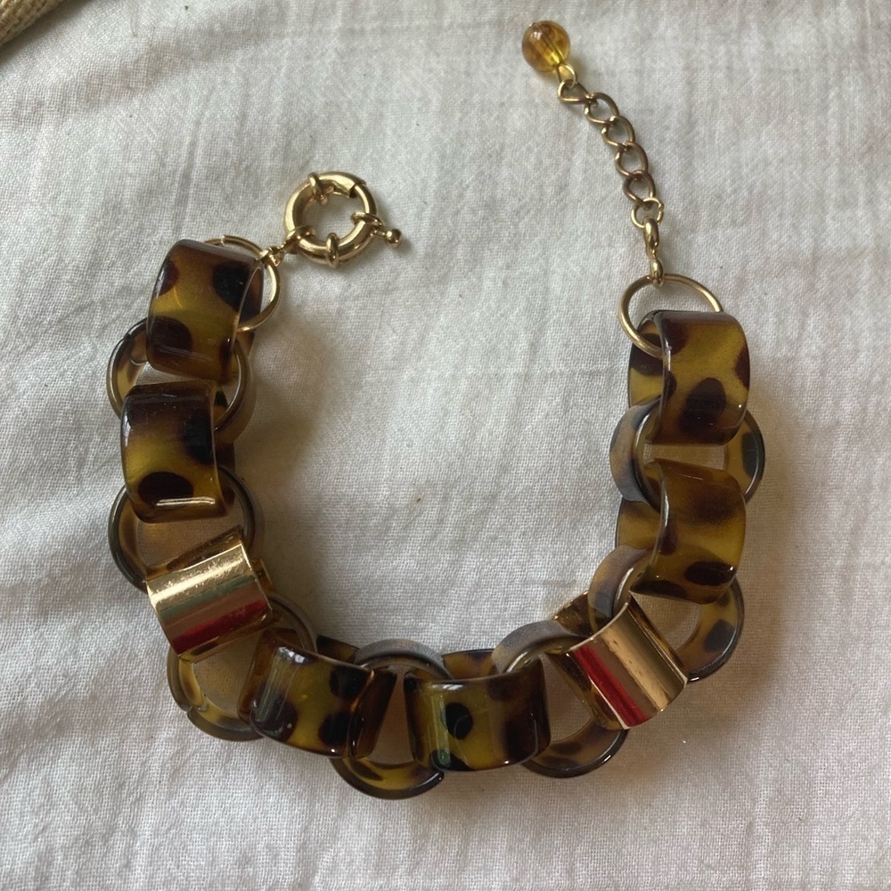 Faux Tortoise Link Vintage Bracelet